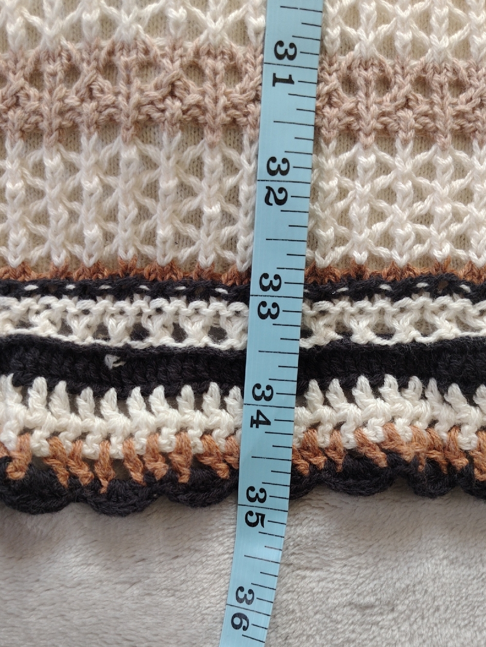 American Eagle White and Brown Striped Crocheted Knit Sundress Size Large New - Picture 10 of 12
